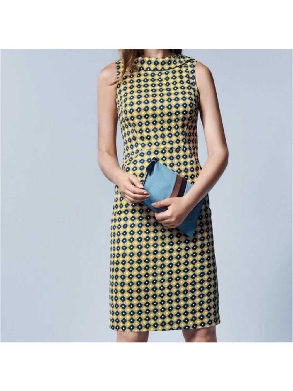 NEW Boden Seam Detail Martha Dress Yellow/Black sleeveless Women’s Size 6R